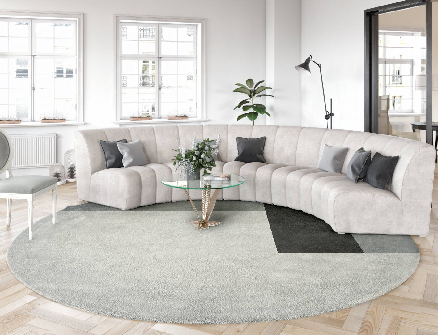 Allegiant  Round Hand Tufted Pure Wool Custom Rug by Rug Artisan