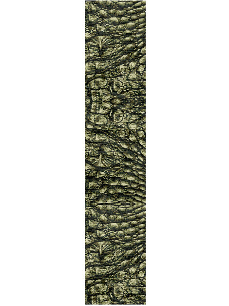 Alligator Animal Prints Runner Hand Knotted Bamboo Silk Custom Rug by Rug Artisan