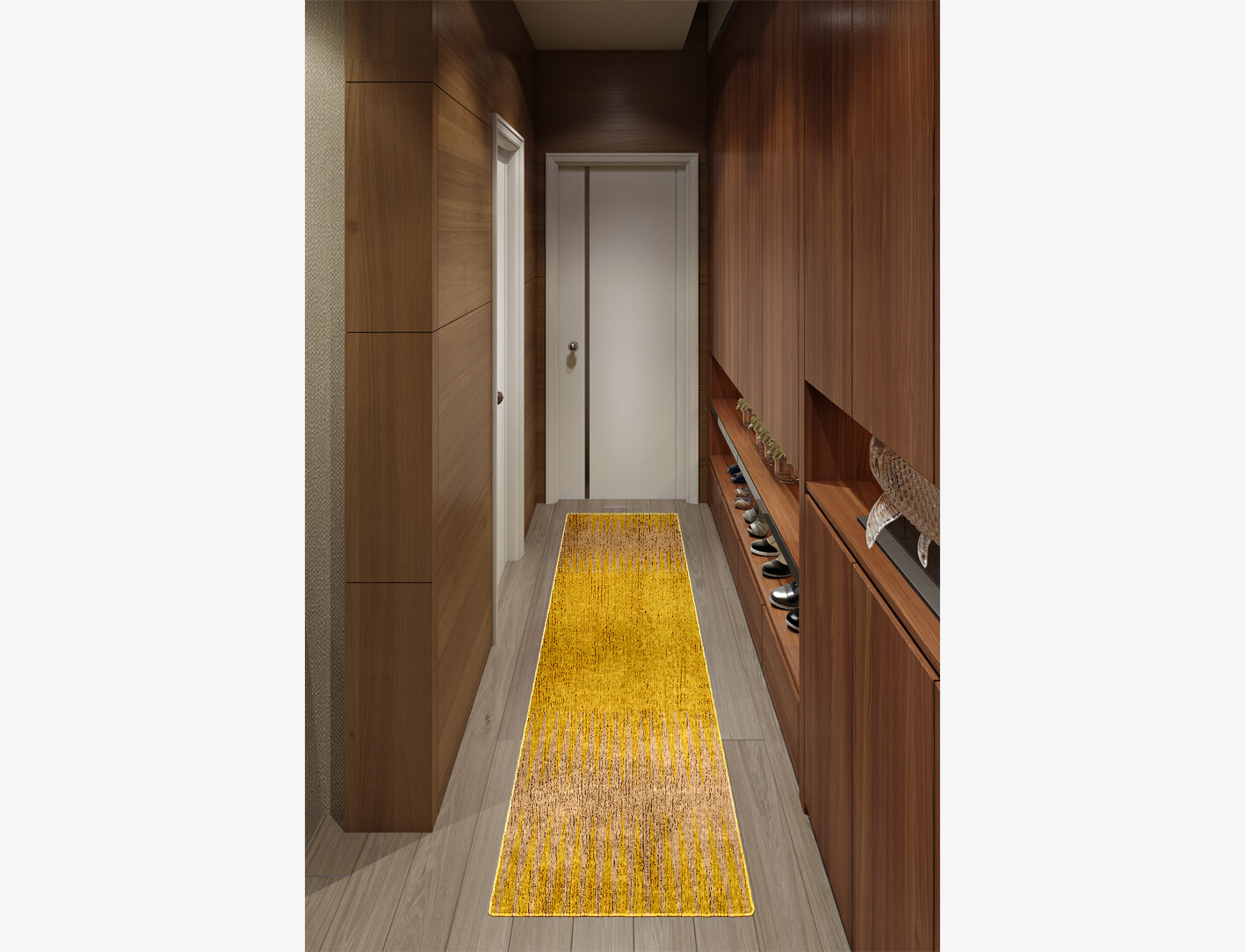Allotrope Geometric Runner Flatweave Bamboo Silk Custom Rug by Rug Artisan