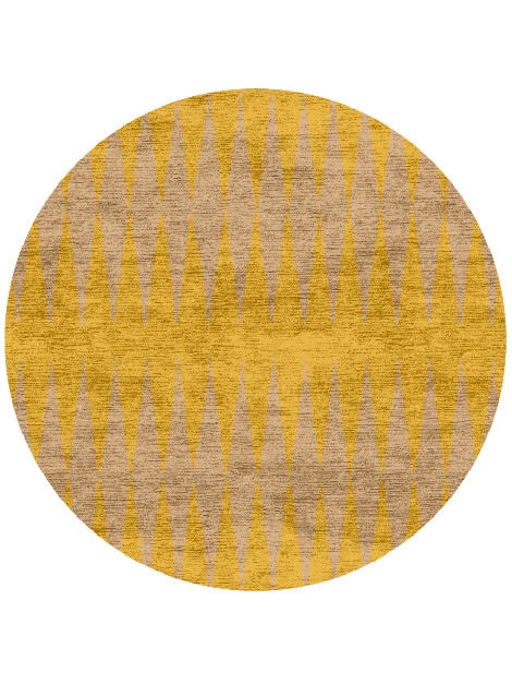 Allotrope Geometric Round Hand Knotted Bamboo Silk Custom Rug by Rug Artisan