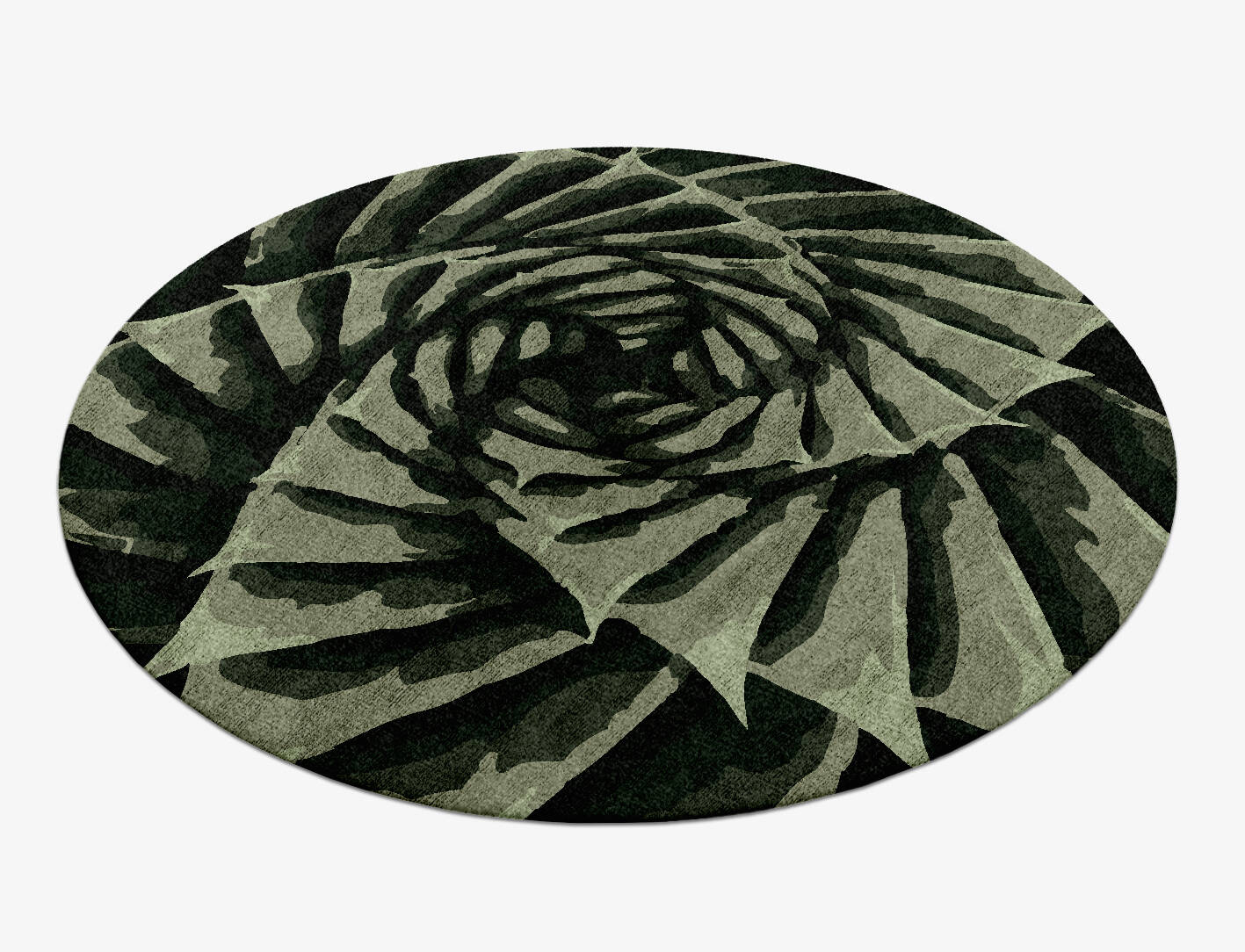 Aloe Floral Round Hand Knotted Bamboo Silk Custom Rug by Rug Artisan