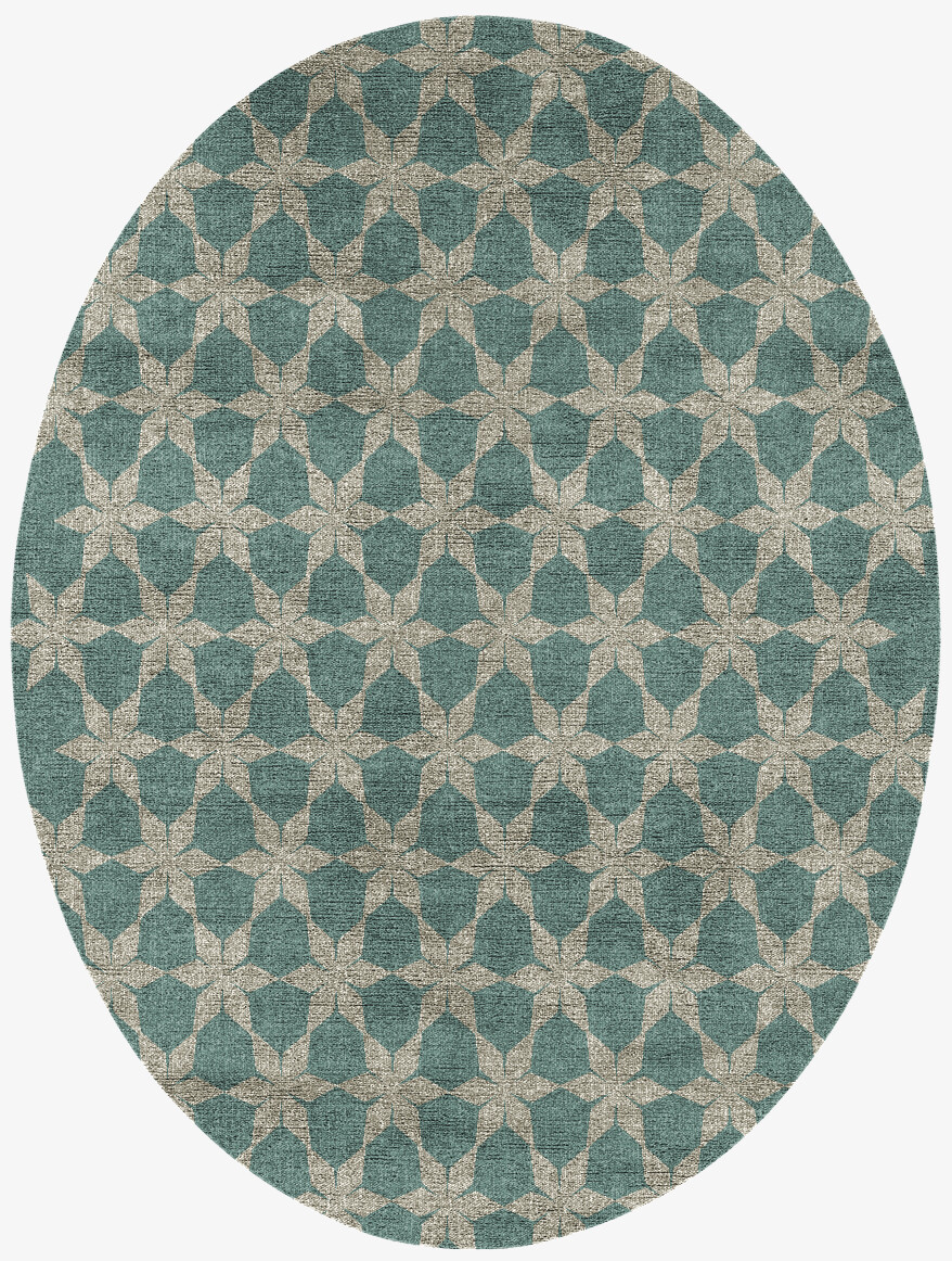 Altair Geometric Oval Flatweave Bamboo Silk Custom Rug by Rug Artisan
