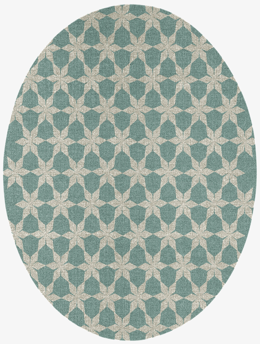 Altair Geometric Oval Flatweave New Zealand Wool Custom Rug by Rug Artisan