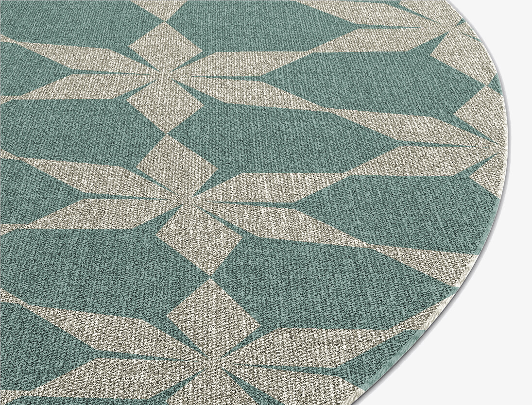 Altair Geometric Round Flatweave New Zealand Wool Custom Rug by Rug Artisan