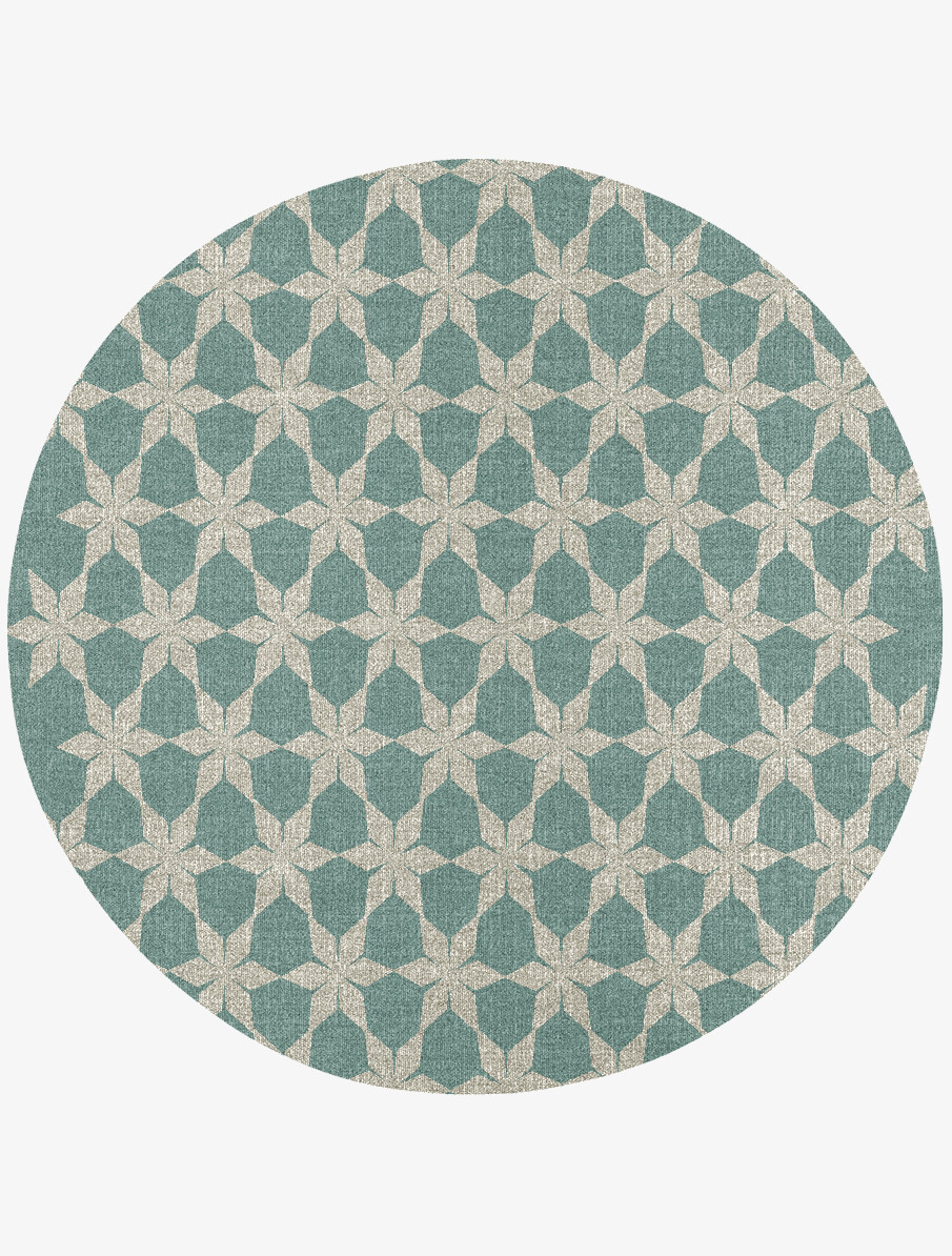 Altair Geometric Round Flatweave New Zealand Wool Custom Rug by Rug Artisan