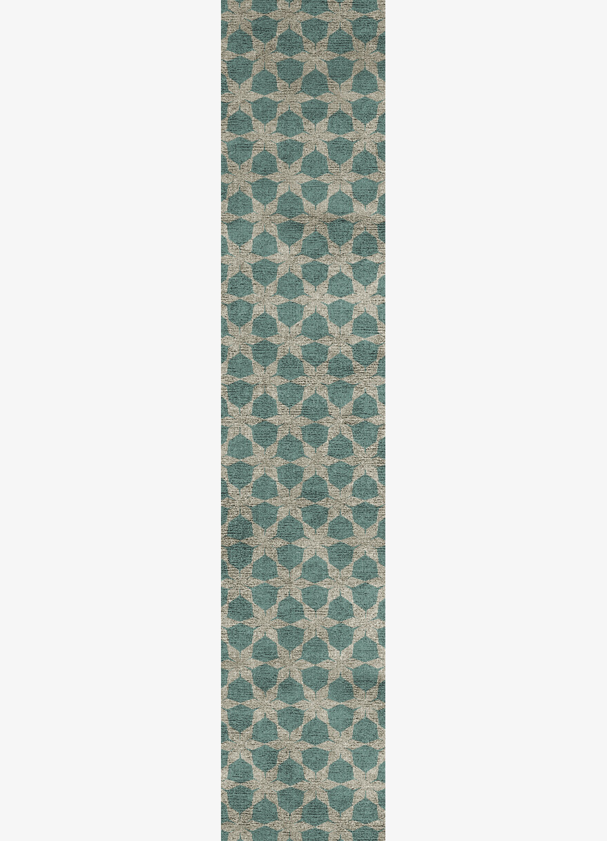 Altair Geometric Runner Flatweave Bamboo Silk Custom Rug by Rug Artisan
