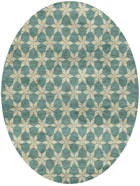 Altair Geometric Oval Hand Knotted Bamboo Silk Custom Rug by Rug Artisan