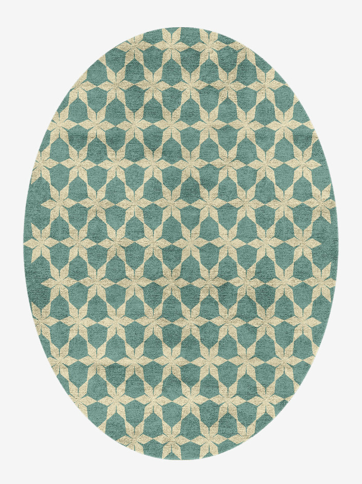 Altair Geometric Oval Hand Knotted Bamboo Silk Custom Rug by Rug Artisan