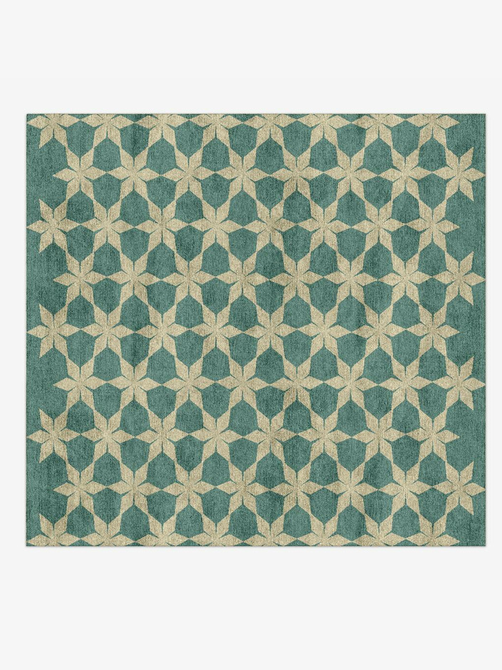 Altair Geometric Square Hand Knotted Bamboo Silk Custom Rug by Rug Artisan