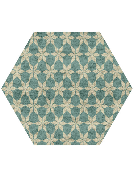 Altair Geometric Hexagon Hand Tufted Bamboo Silk Custom Rug by Rug Artisan