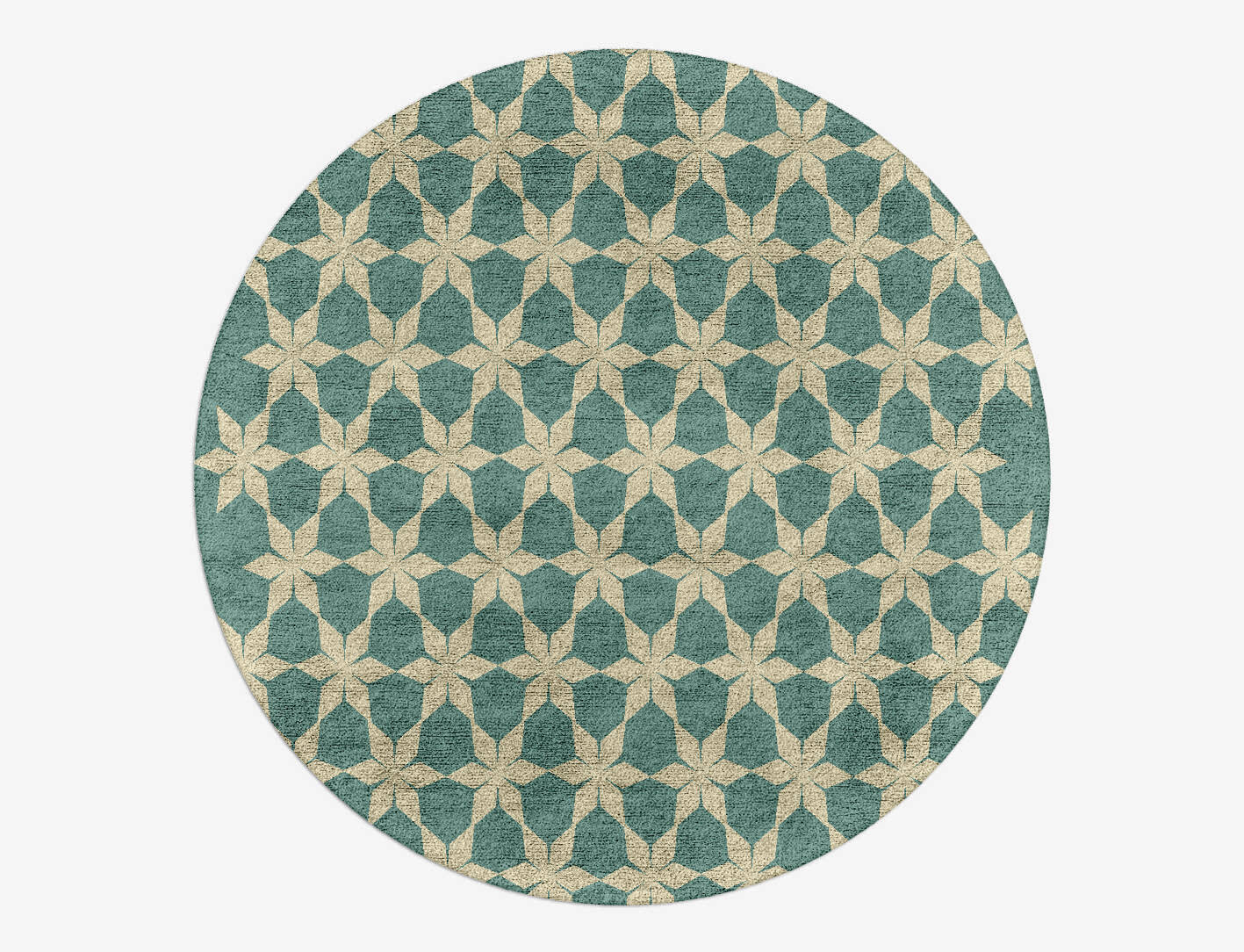 Altair Geometric Round Hand Tufted Bamboo Silk Custom Rug by Rug Artisan