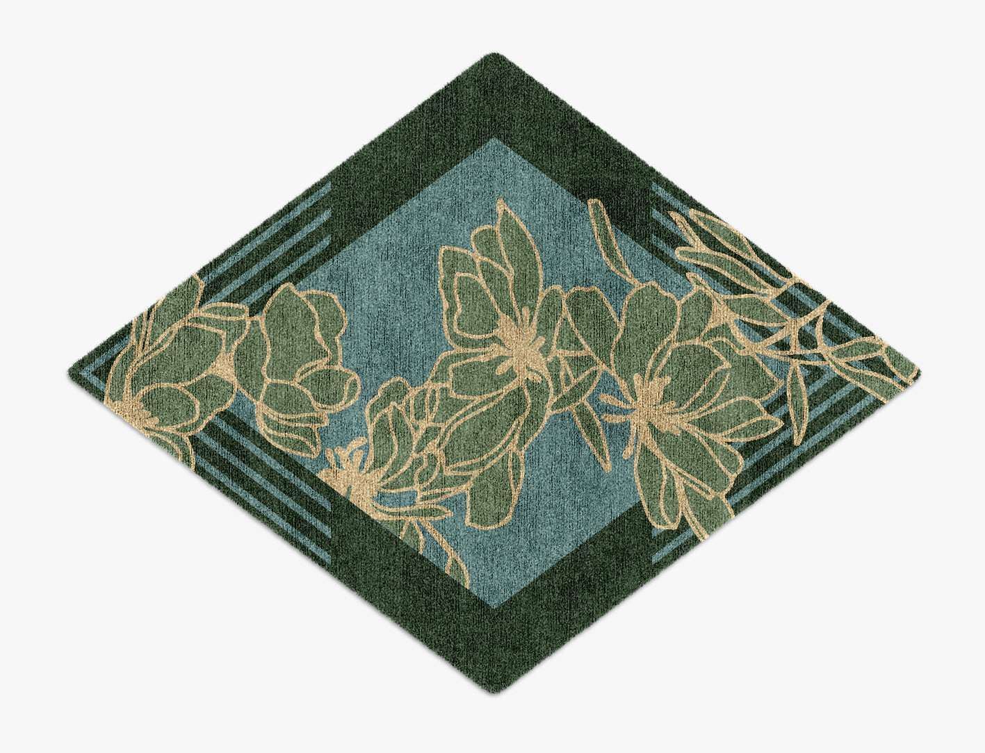 Amaryllis Field of Flowers Diamond Hand Knotted Bamboo Silk Custom Rug by Rug Artisan