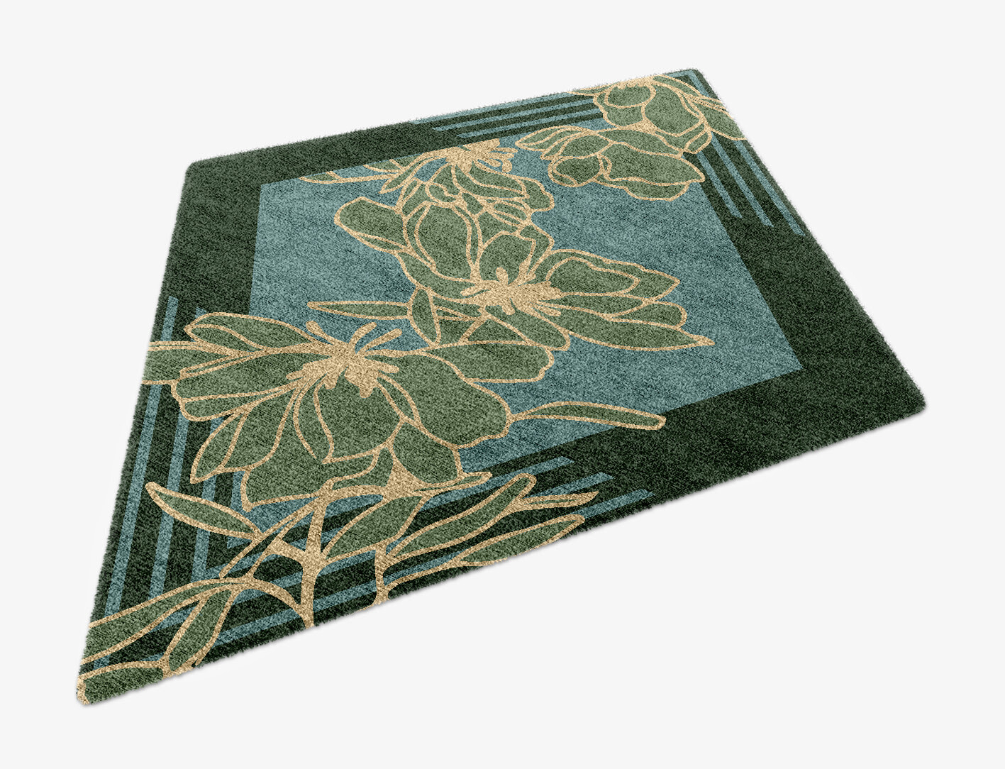 Amaryllis Field of Flowers Diamond Hand Knotted Bamboo Silk Custom Rug by Rug Artisan