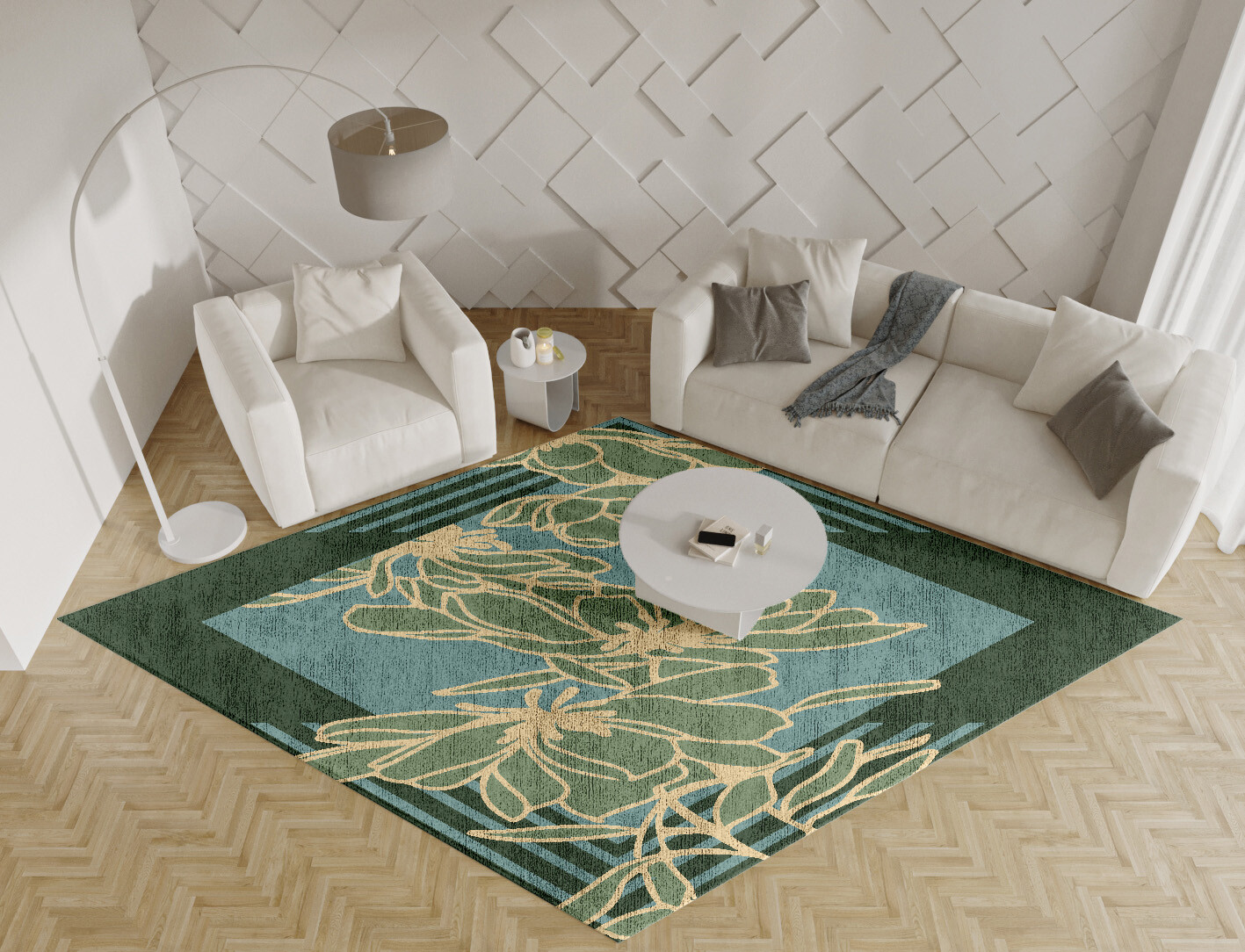 Amaryllis Field of Flowers Diamond Hand Knotted Bamboo Silk Custom Rug by Rug Artisan