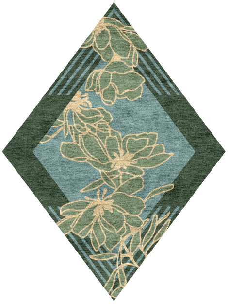 Amaryllis Field of Flowers Diamond Hand Knotted Bamboo Silk Custom Rug by Rug Artisan