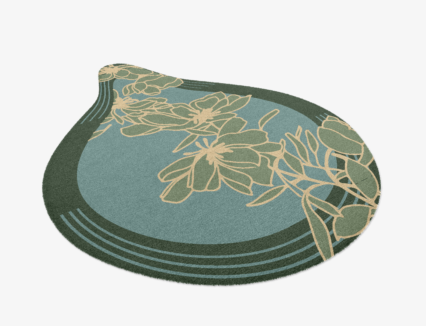 Amaryllis Field of Flowers Drop Hand Knotted Tibetan Wool Custom Rug by Rug Artisan