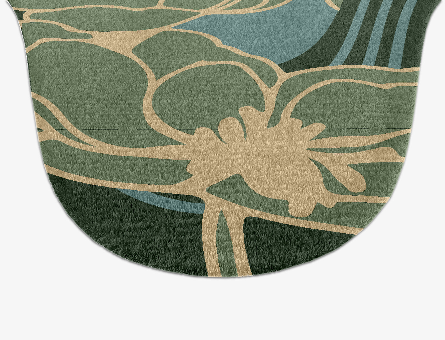 Amaryllis Field of Flowers Drop Hand Knotted Tibetan Wool Custom Rug by Rug Artisan