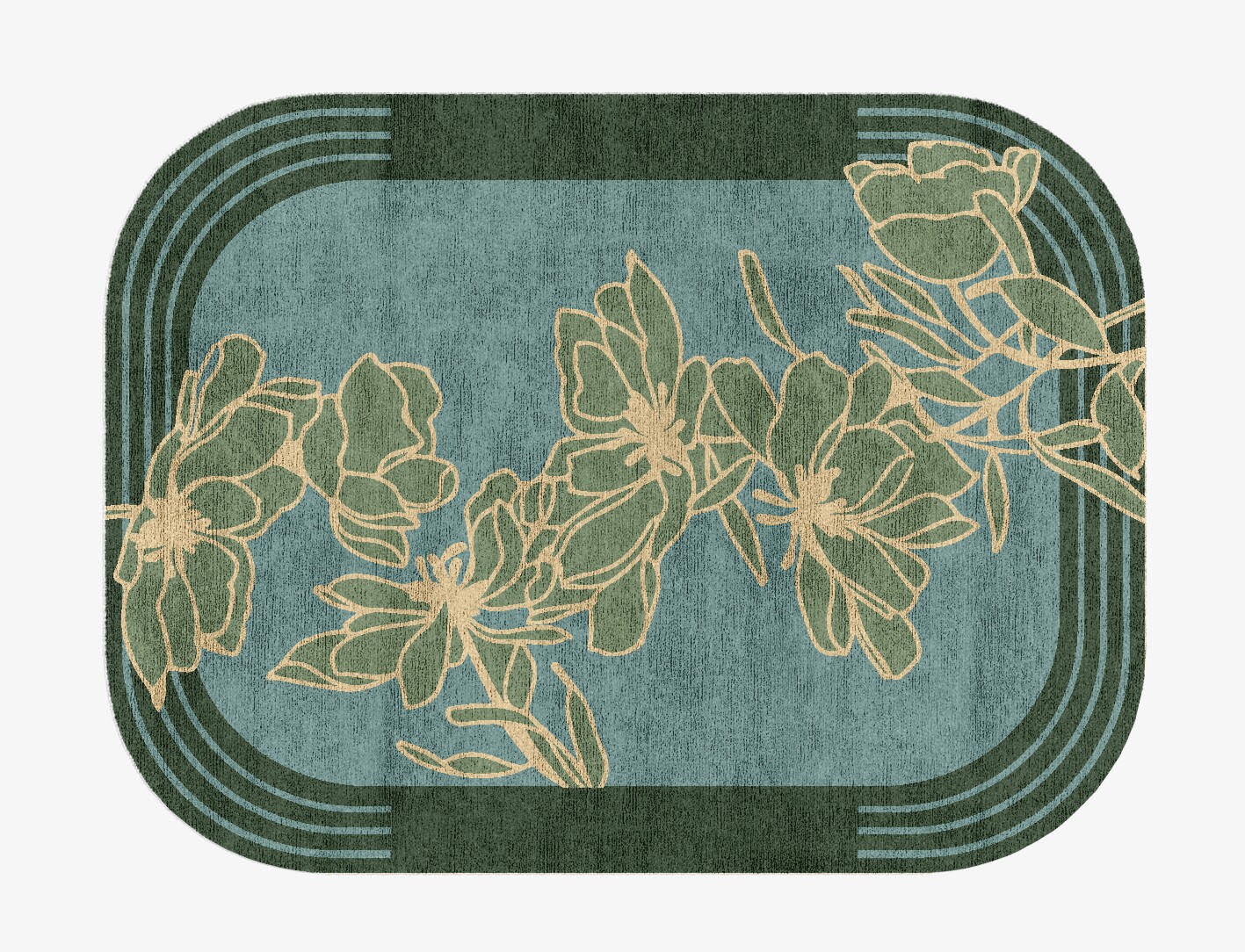 Amaryllis Field of Flowers Oblong Hand Knotted Bamboo Silk Custom Rug by Rug Artisan
