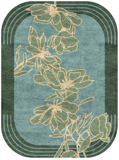 Amaryllis Field of Flowers Oblong Hand Knotted Bamboo Silk Custom Rug by Rug Artisan