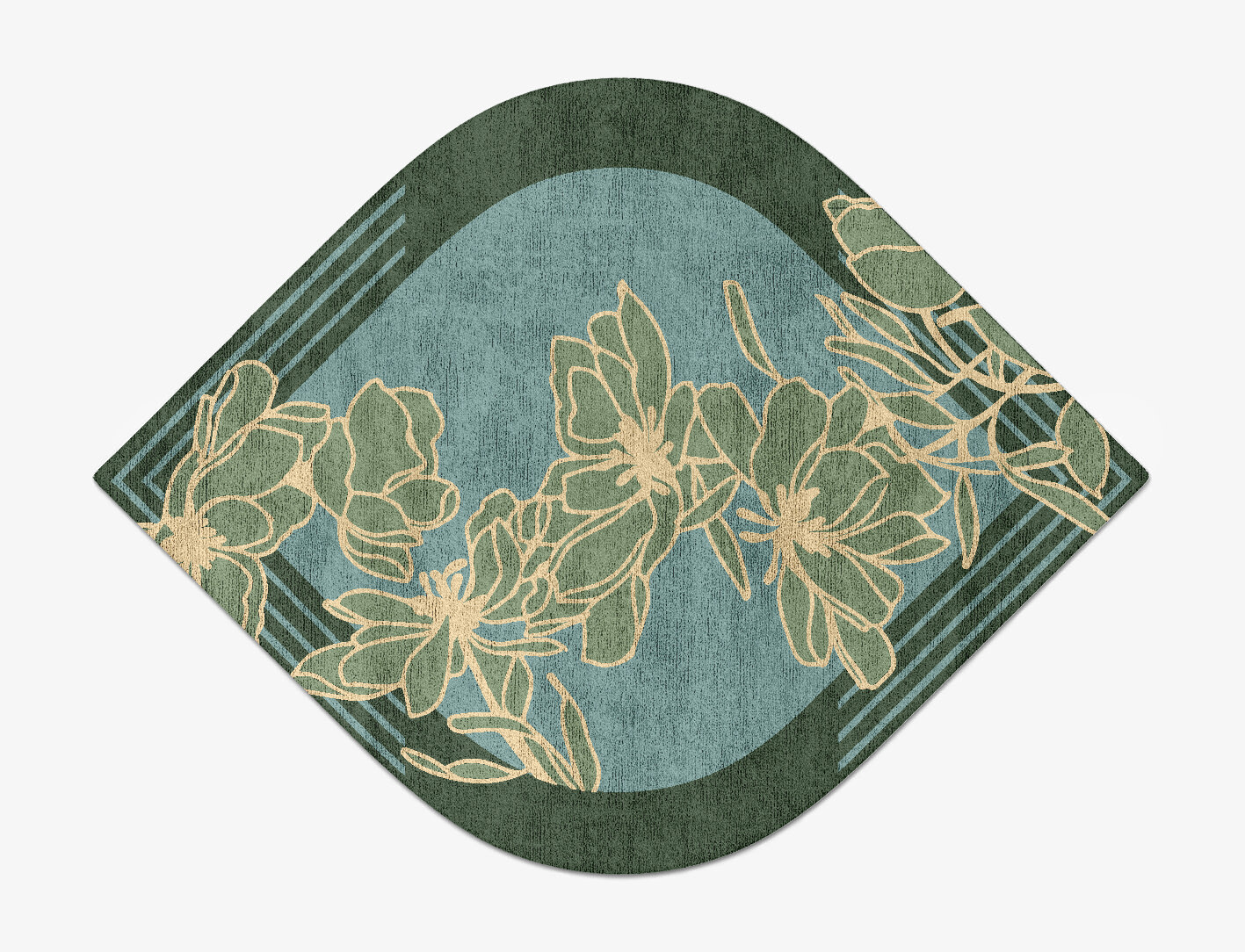 Amaryllis Field of Flowers Ogee Hand Tufted Bamboo Silk Custom Rug by Rug Artisan