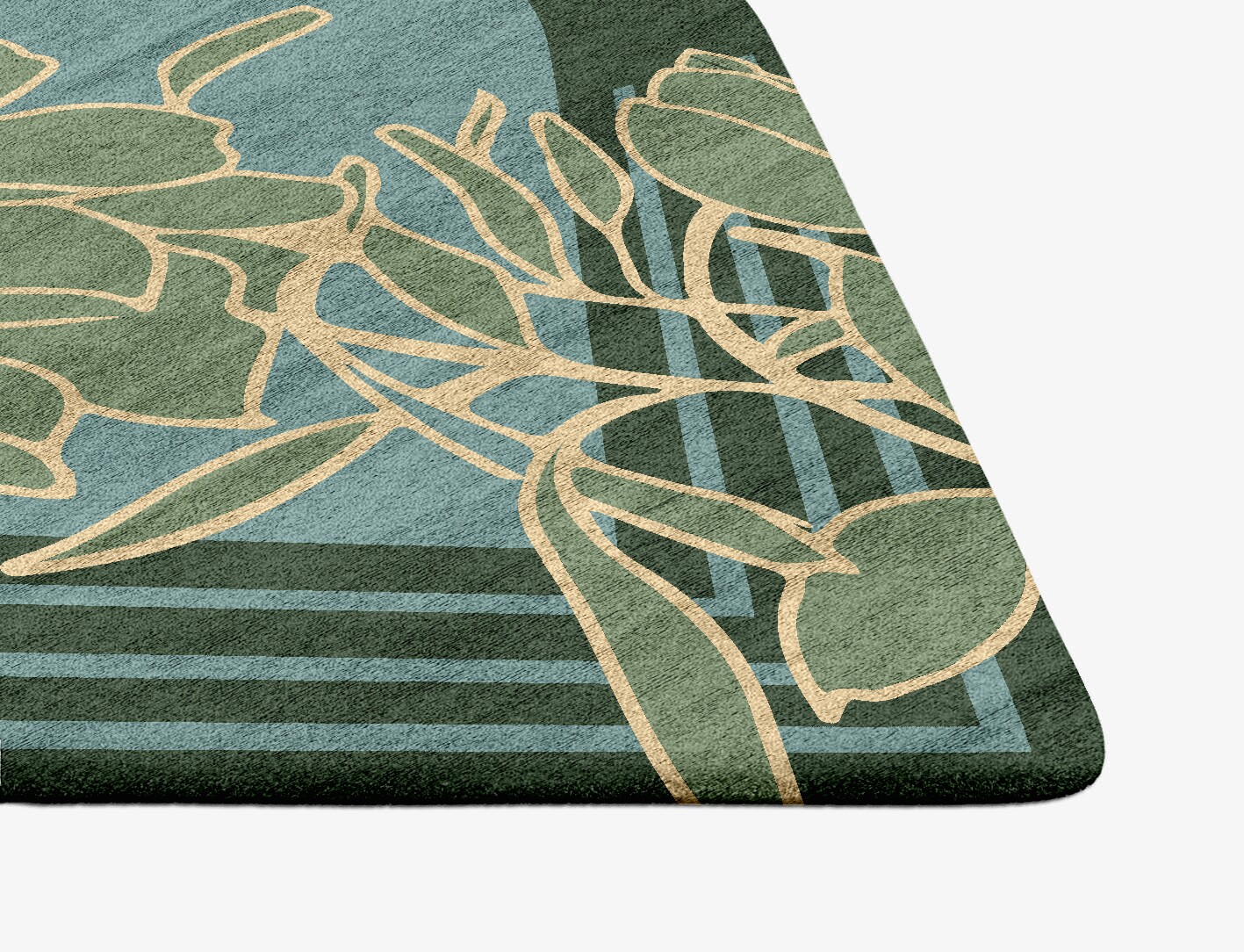 Amaryllis Field of Flowers Ogee Hand Tufted Bamboo Silk Custom Rug by Rug Artisan