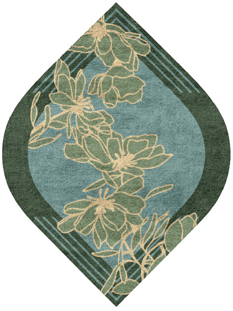 Amaryllis Field of Flowers Ogee Hand Tufted Bamboo Silk Custom Rug by Rug Artisan