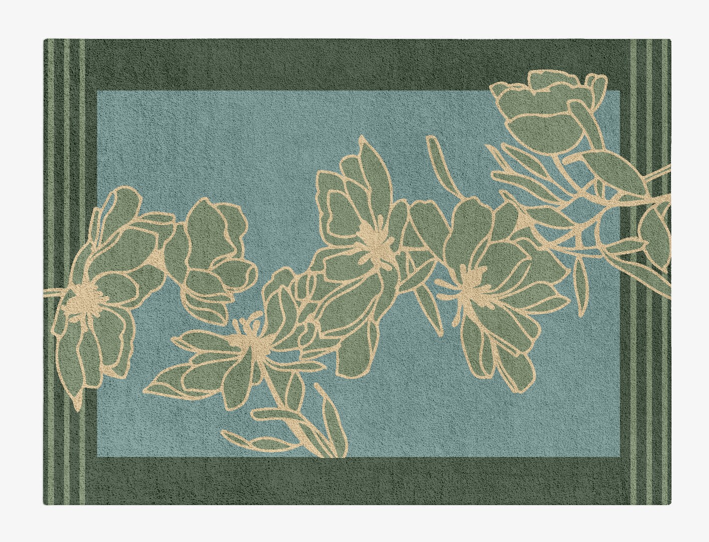 Amaryllis Field of Flowers Rectangle Hand Tufted Pure Wool Custom Rug by Rug Artisan