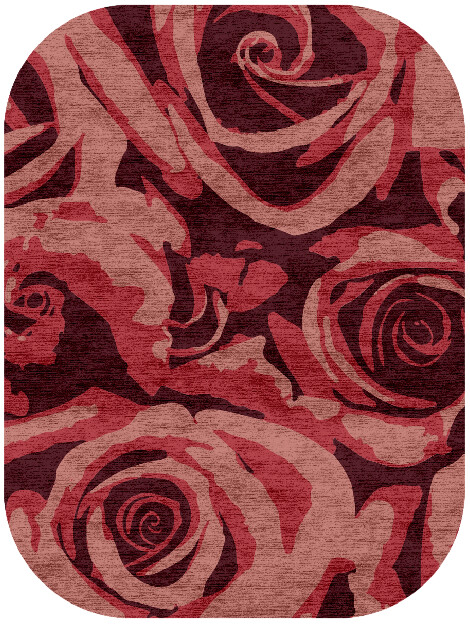 Ambrosi Floral Oblong Hand Knotted Bamboo Silk Custom Rug by Rug Artisan