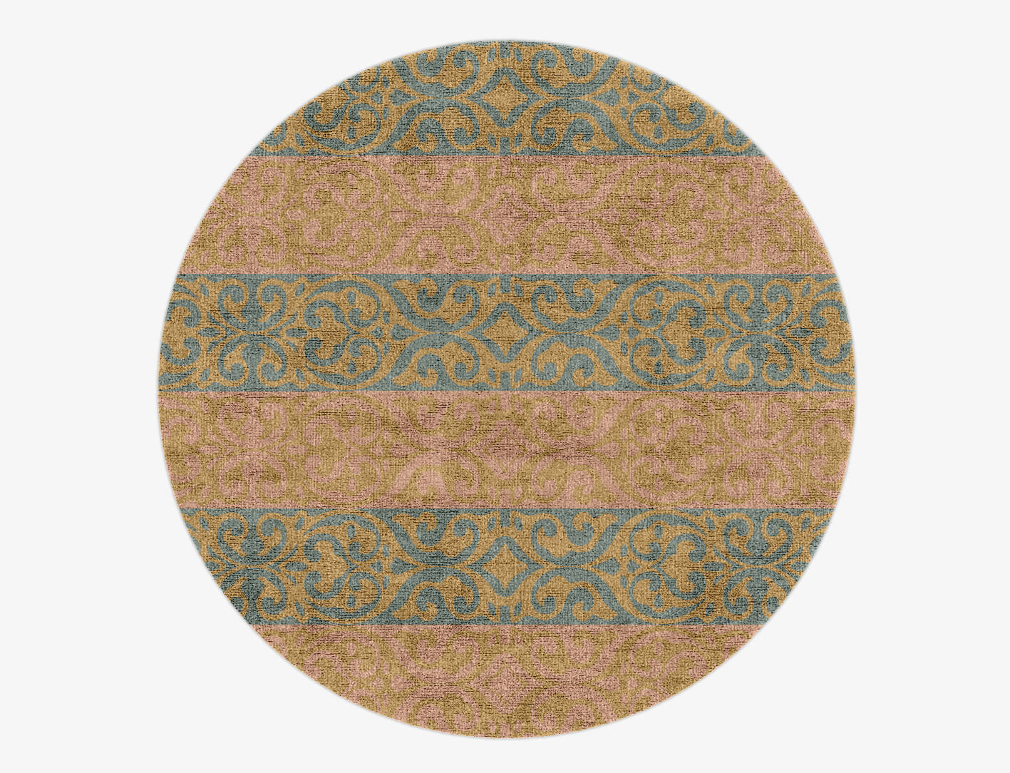 Amyah Blue Royal Round Hand Knotted Bamboo Silk Custom Rug by Rug Artisan