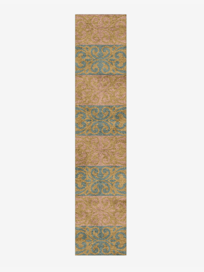 Amyah Blue Royal Runner Hand Knotted Bamboo Silk Custom Rug by Rug Artisan