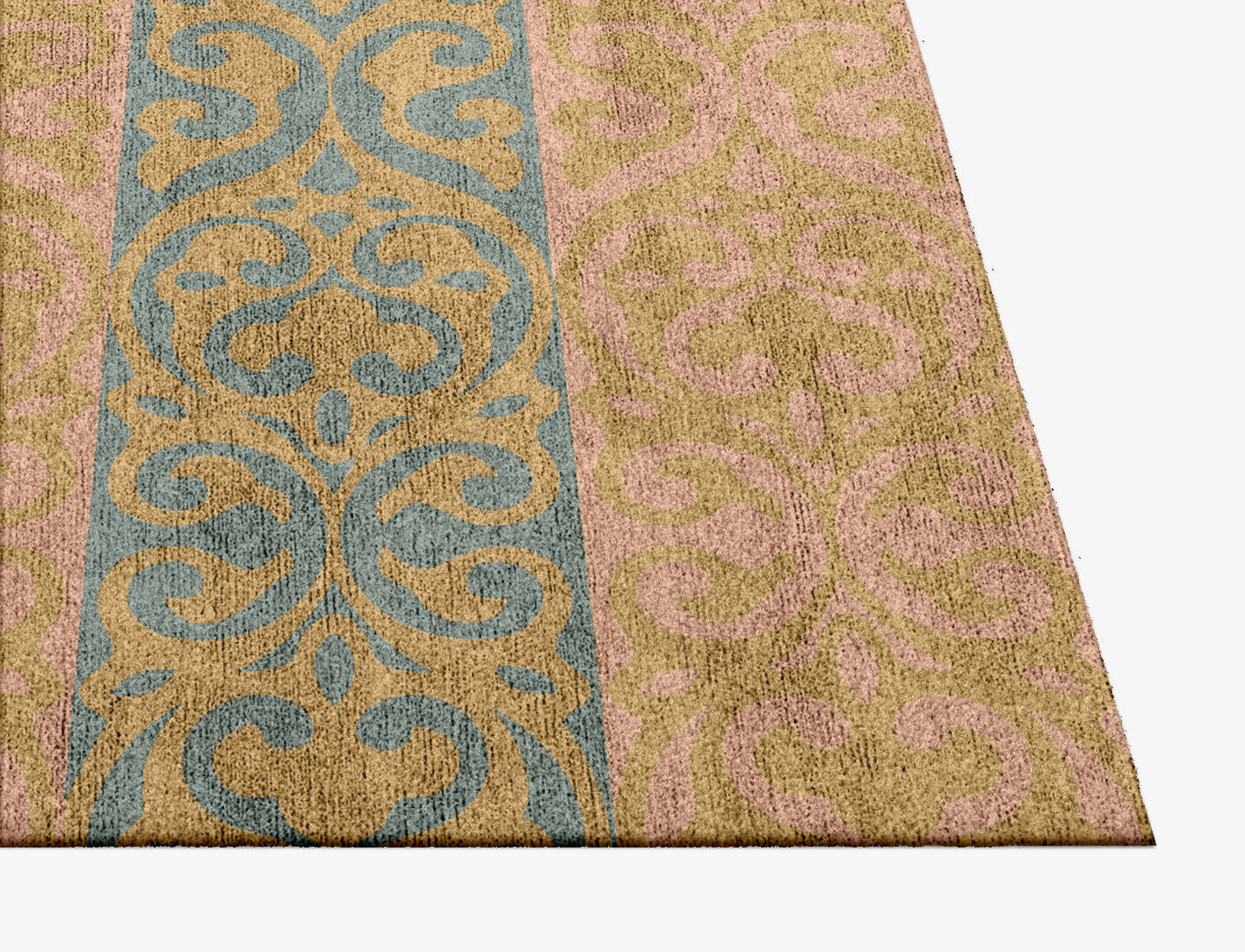 Amyah Blue Royal Square Hand Knotted Bamboo Silk Custom Rug by Rug Artisan