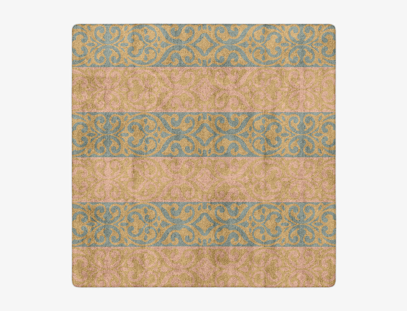 Amyah Blue Royal Square Hand Tufted Bamboo Silk Custom Rug by Rug Artisan