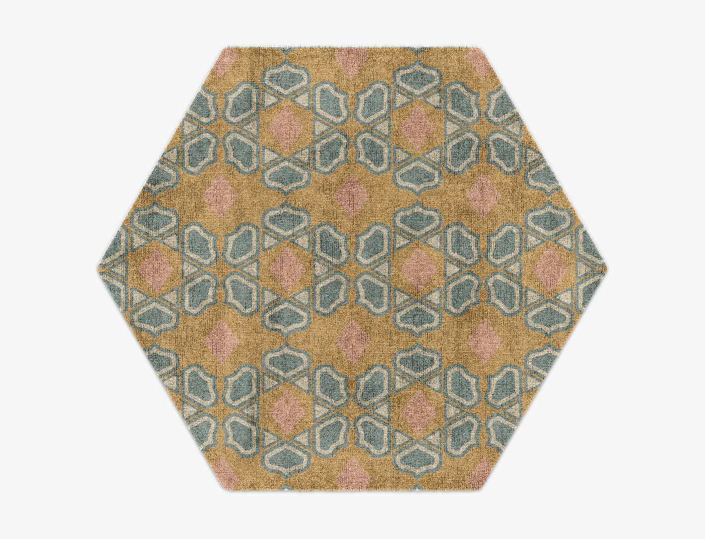 Anahella Blue Royal Hexagon Hand Knotted Bamboo Silk Custom Rug by Rug Artisan