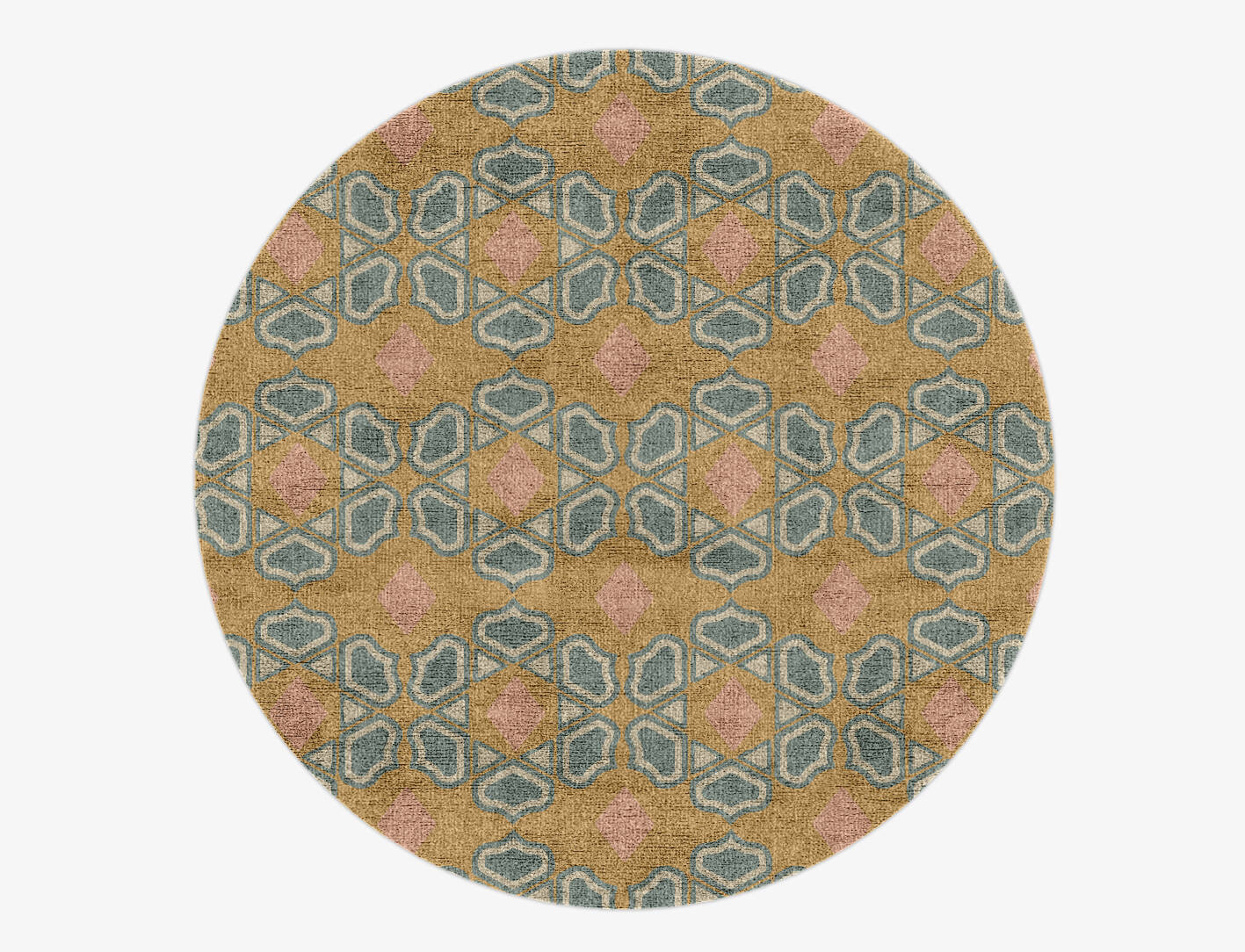 Anahella Blue Royal Round Hand Knotted Bamboo Silk Custom Rug by Rug Artisan