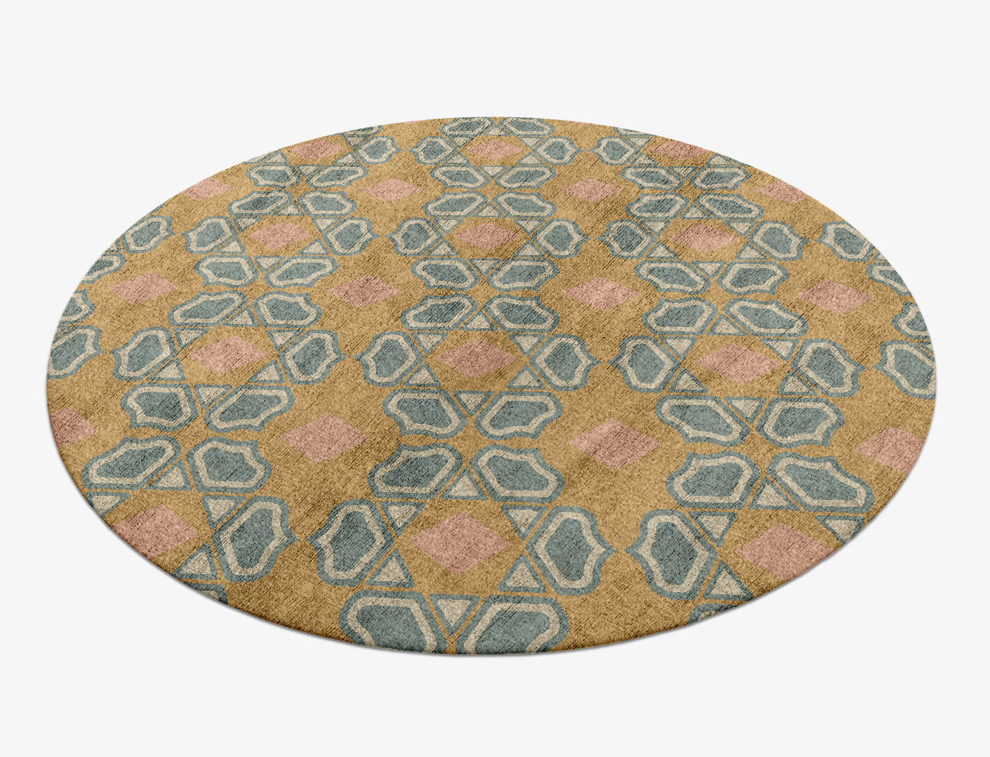 Anahella Blue Royal Round Hand Knotted Bamboo Silk Custom Rug by Rug Artisan