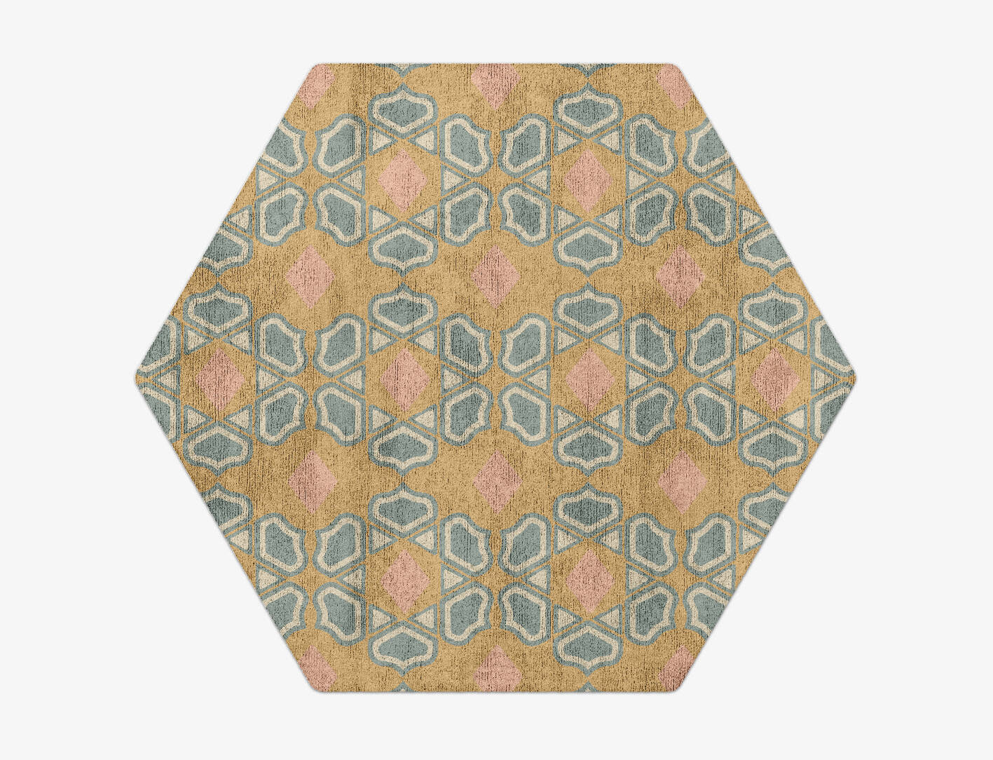 Anahella Blue Royal Hexagon Hand Tufted Bamboo Silk Custom Rug by Rug Artisan