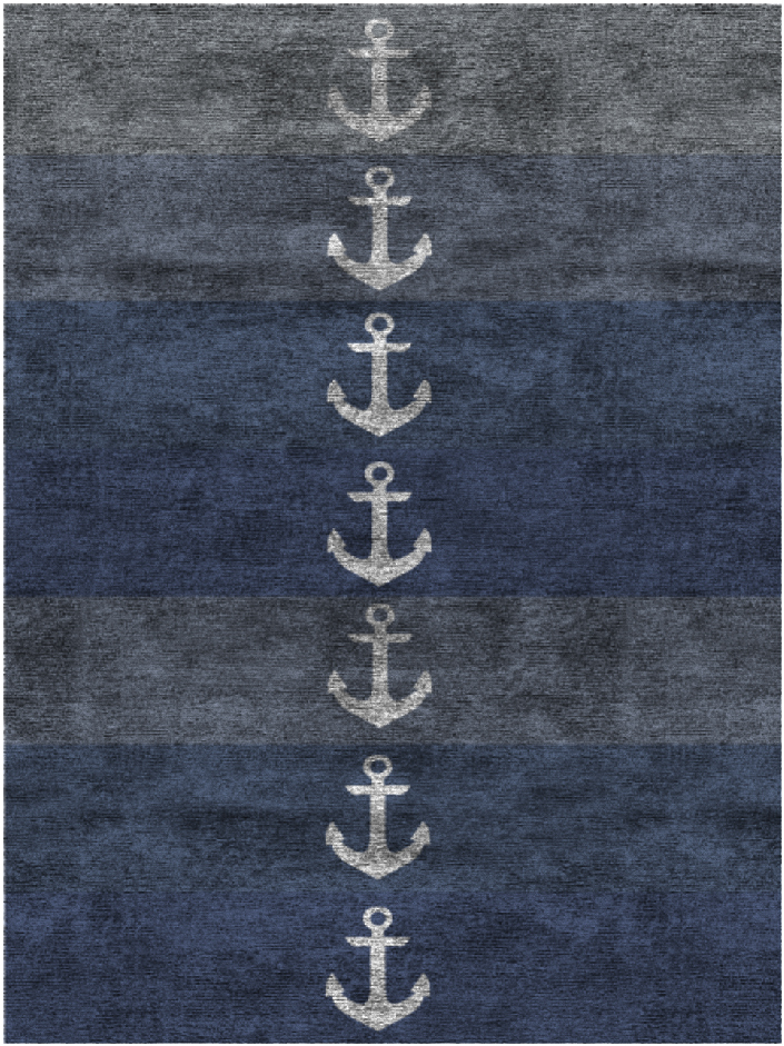 Anchor Kids Rectangle Hand Knotted Bamboo Silk Custom Rug by Rug Artisan