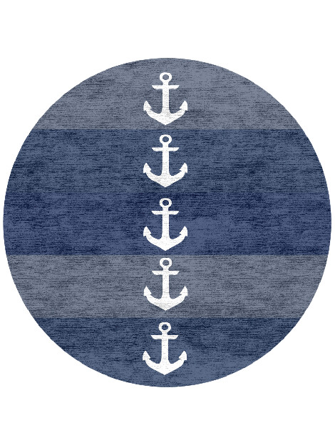 Anchor Kids Round Hand Knotted Bamboo Silk Custom Rug by Rug Artisan