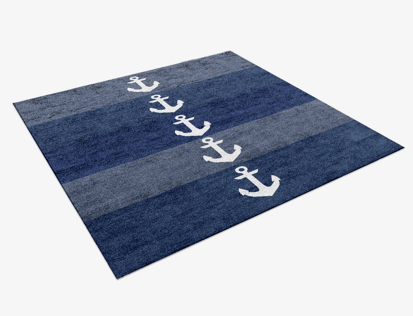 Anchor Kids Square Hand Knotted Bamboo Silk Custom Rug by Rug Artisan