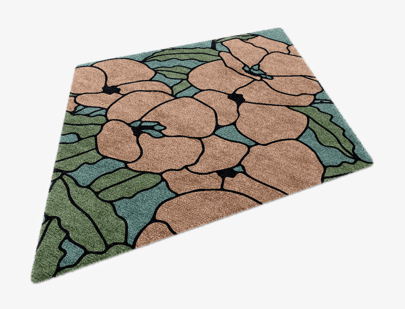 Anemone Field of Flowers Diamond Hand Knotted Bamboo Silk Custom Rug by Rug Artisan