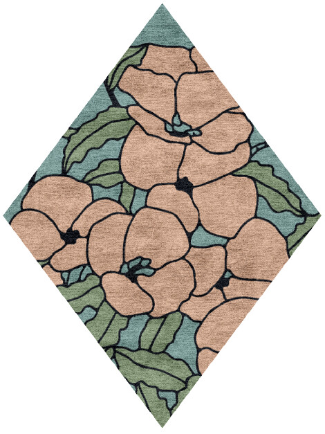 Anemone Field of Flowers Diamond Hand Knotted Bamboo Silk Custom Rug by Rug Artisan