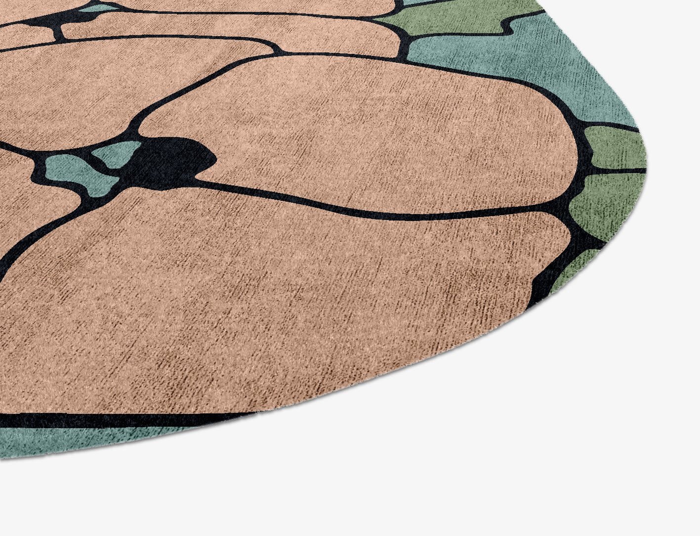Anemone Field of Flowers Oblong Hand Knotted Bamboo Silk Custom Rug by Rug Artisan
