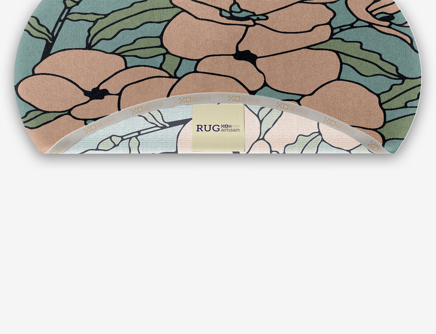 Anemone Field of Flowers Oval Hand Knotted Tibetan Wool Custom Rug by Rug Artisan