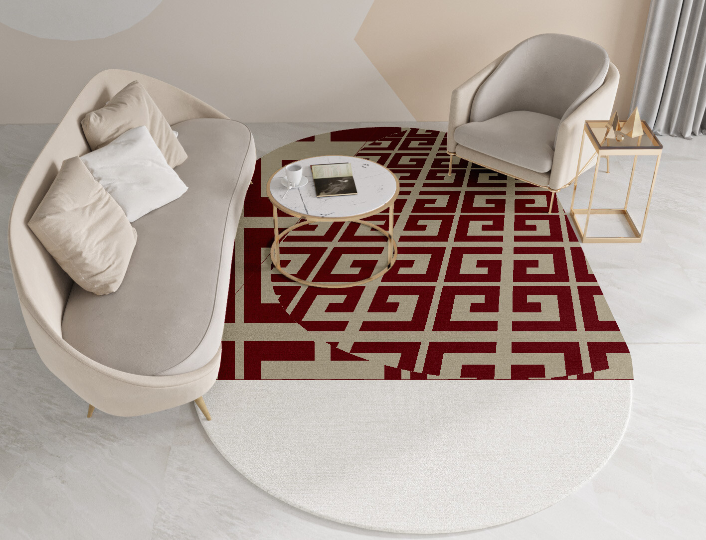 Angus Geometric Capsule Hand Knotted Tibetan Wool Custom Rug by Rug Artisan