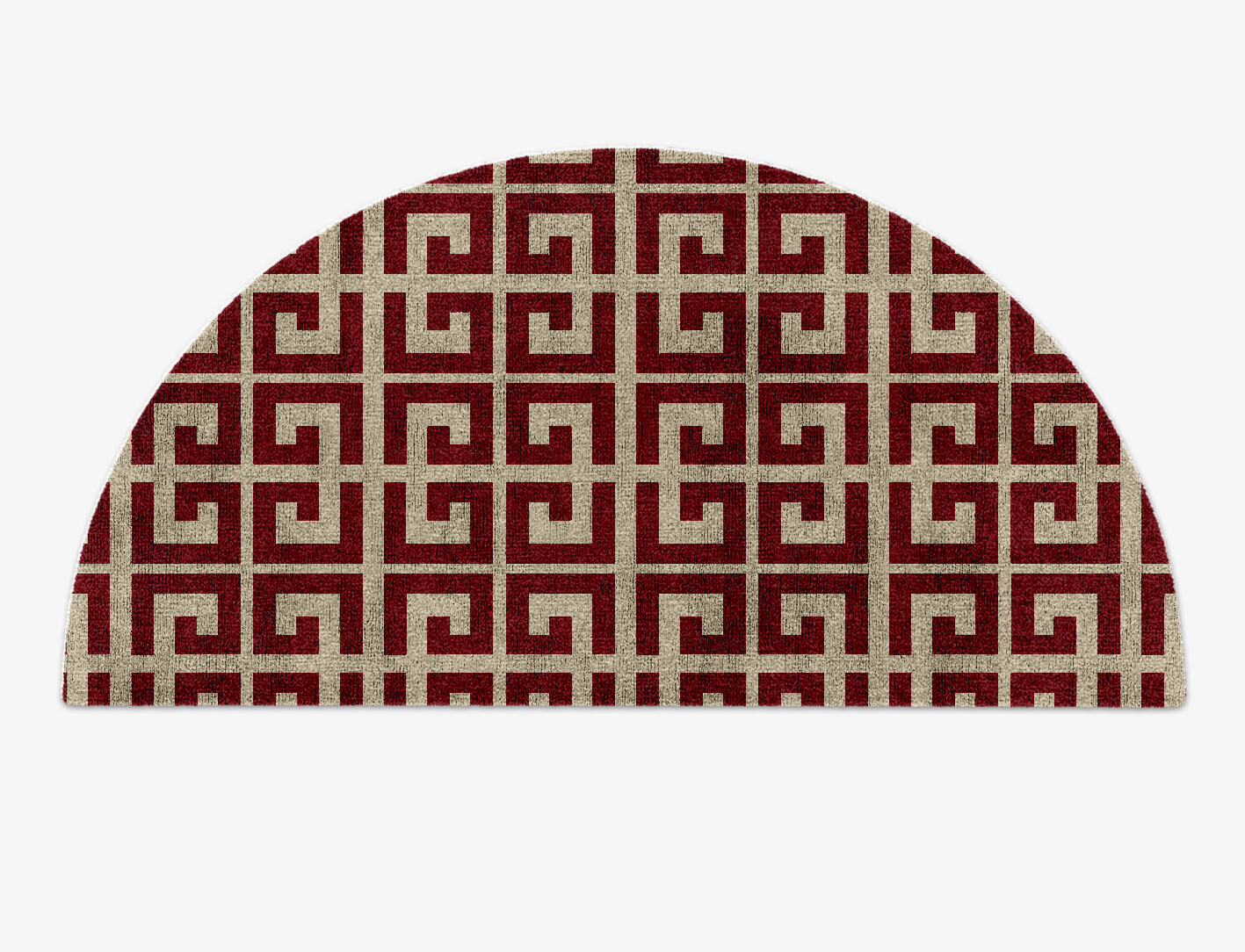 Angus Geometric Halfmoon Hand Knotted Bamboo Silk Custom Rug by Rug Artisan