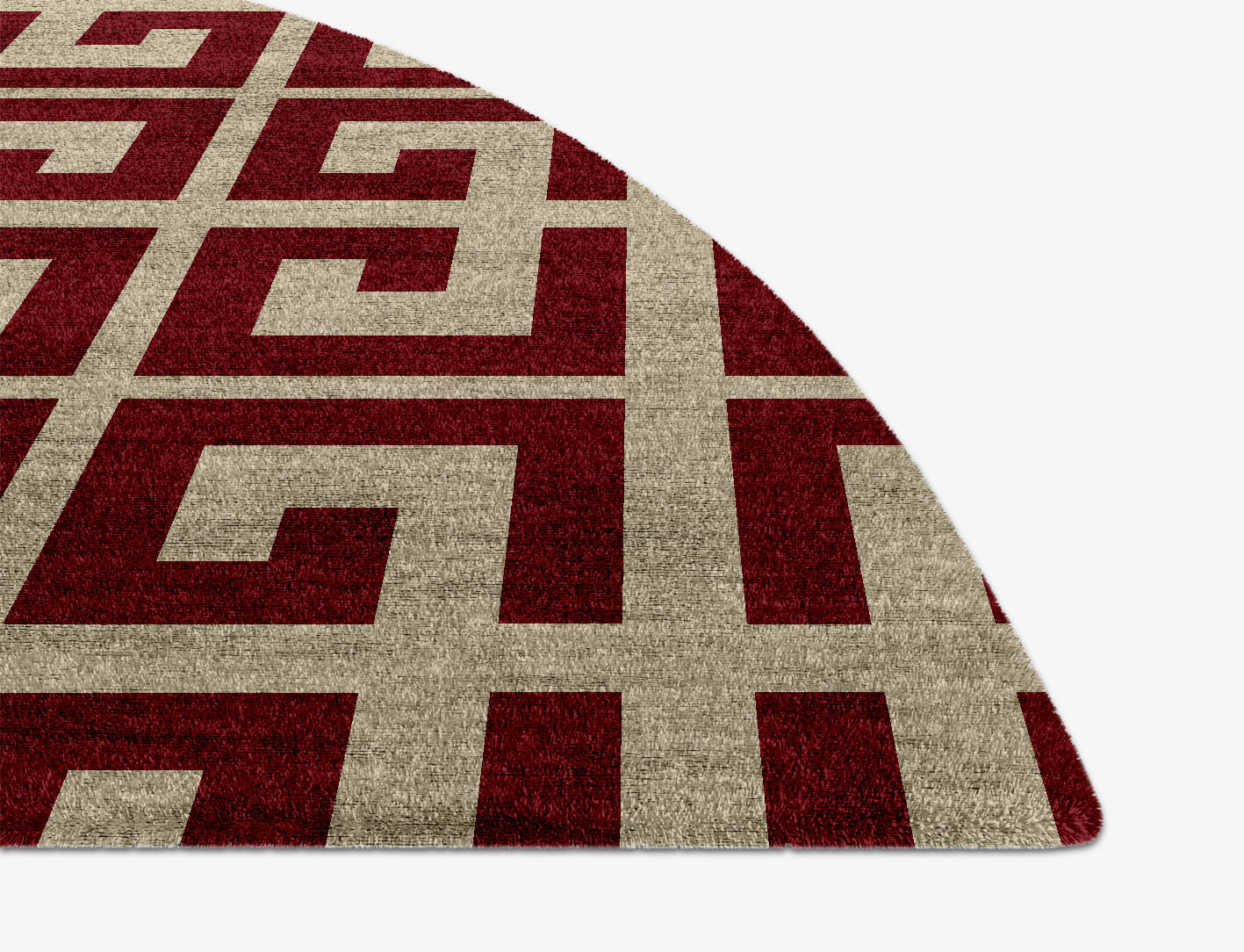Angus Geometric Halfmoon Hand Knotted Bamboo Silk Custom Rug by Rug Artisan