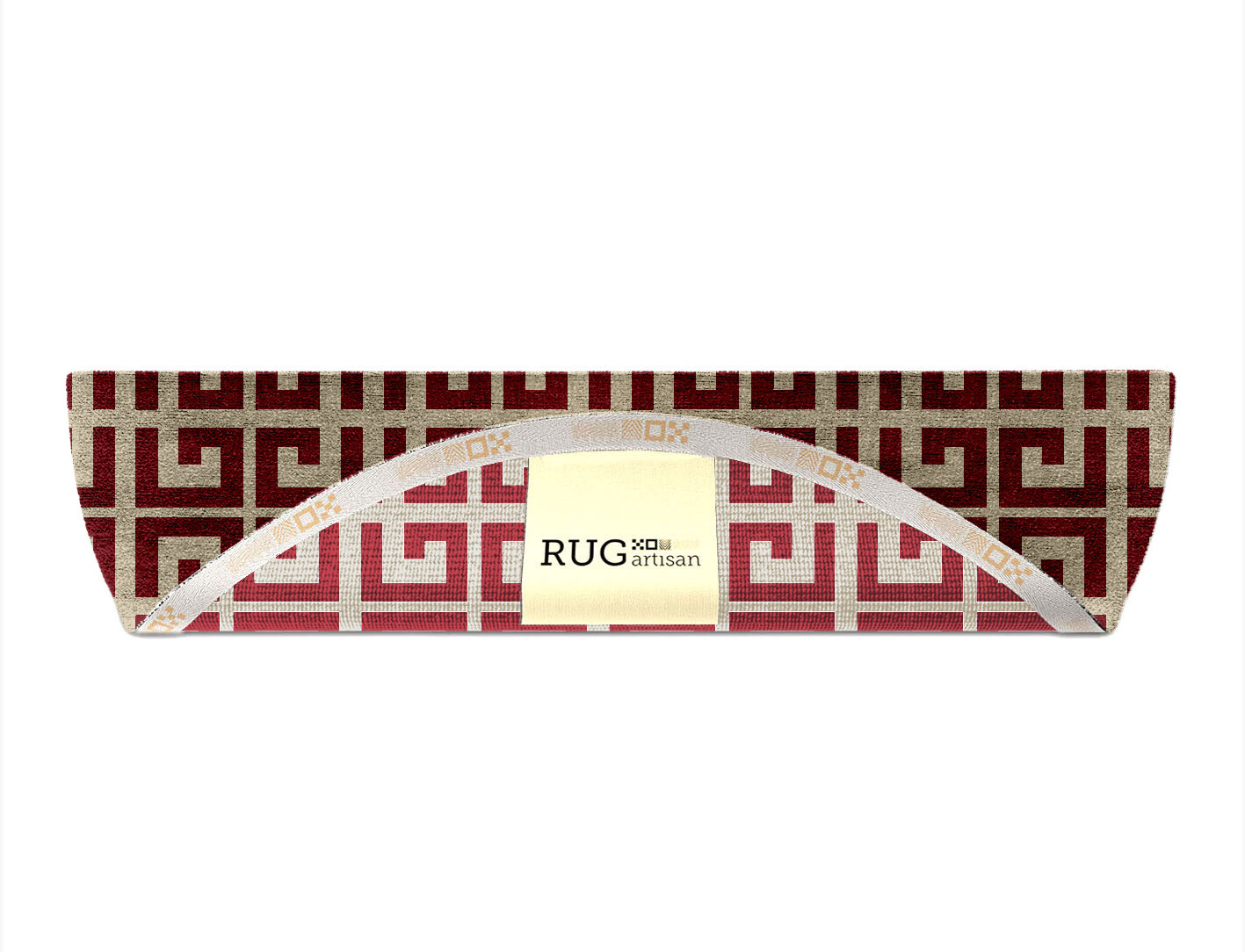 Angus Geometric Halfmoon Hand Knotted Bamboo Silk Custom Rug by Rug Artisan