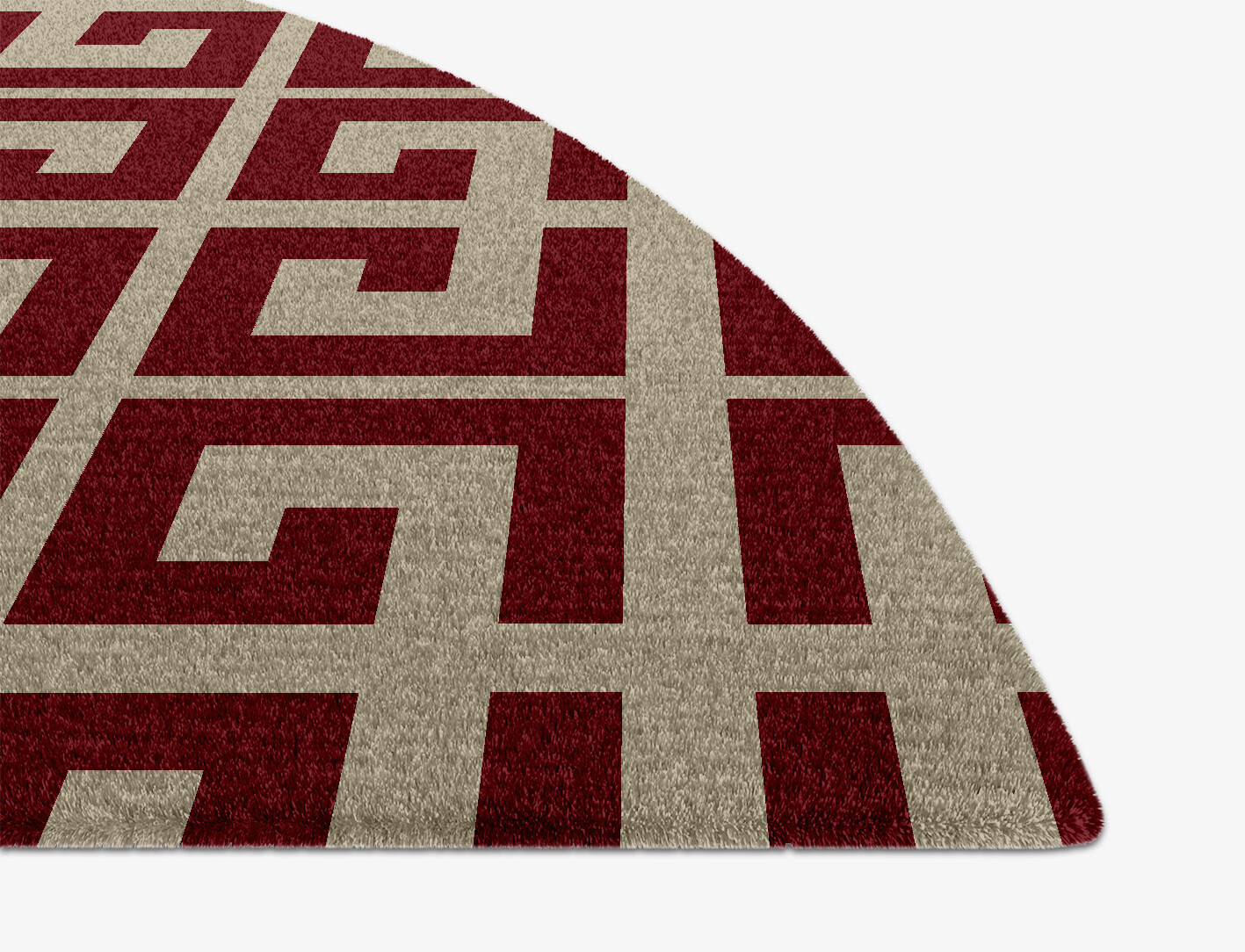 Angus Geometric Halfmoon Hand Knotted Tibetan Wool Custom Rug by Rug Artisan
