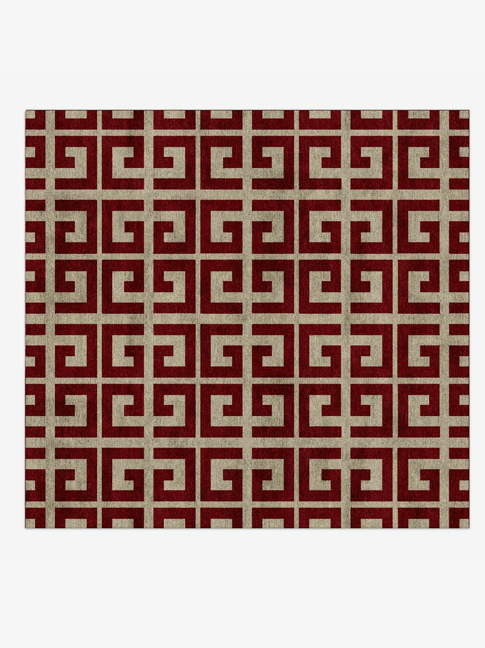 Angus Modern Geometrics Square Hand Knotted Bamboo Silk Custom Rug by Rug Artisan