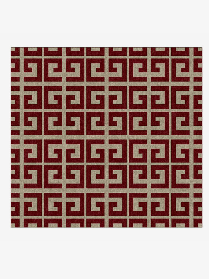 Angus Modern Geometrics Square Hand Knotted Tibetan Wool Custom Rug by Rug Artisan